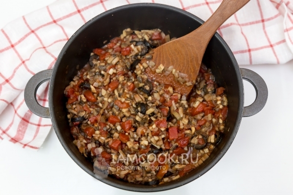 Обжарка овощей с грибами