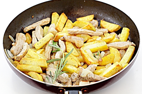 Рецепт жареной картошки с мясом