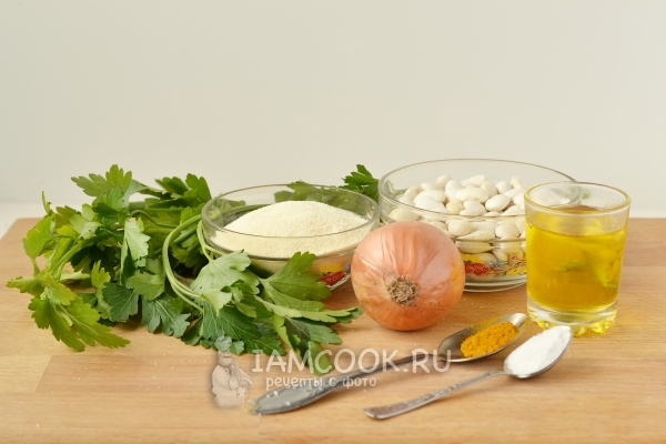 Ингредиенты для постных котлет из фасоли