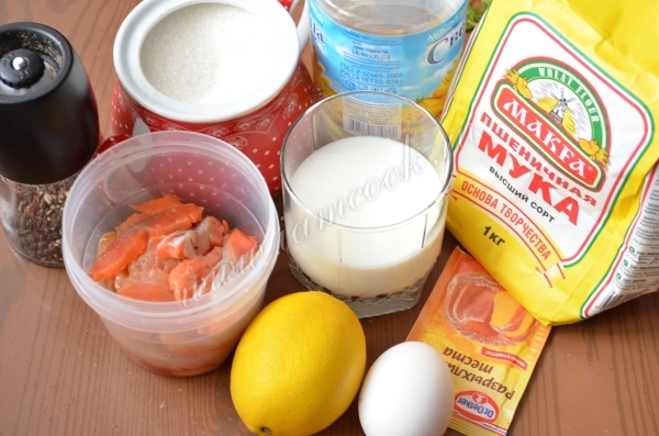 Ингредиенты для маффинов с семгой