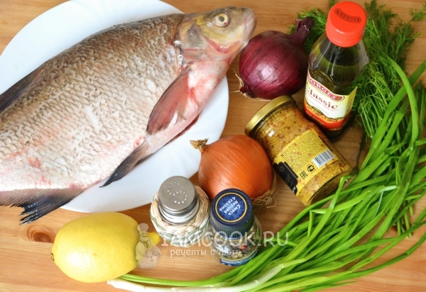 Ингредиенты для леща, запеченного в духовке