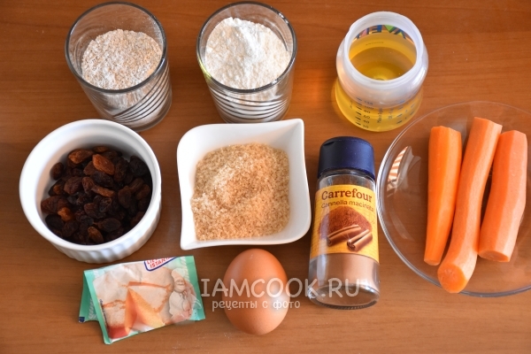 Ингредиенты для овсяно-морковных маффинов