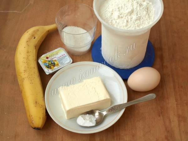 Ингредиенты для бананового печенья