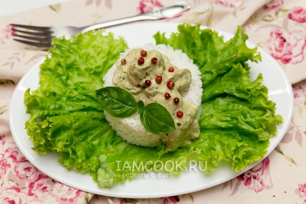 Фото куриного филе в сливках с песто из базилика