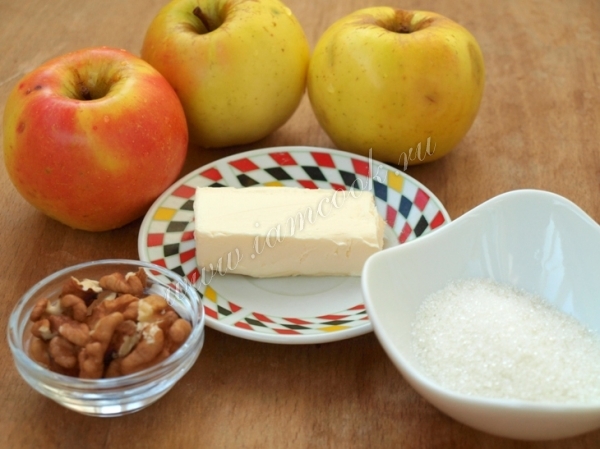 Ингредиенты для десерта из карамельных яблок