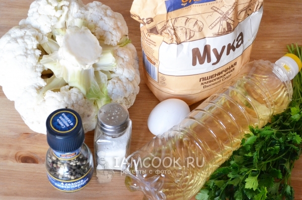 Ингредиенты для котлет из цветной капусты