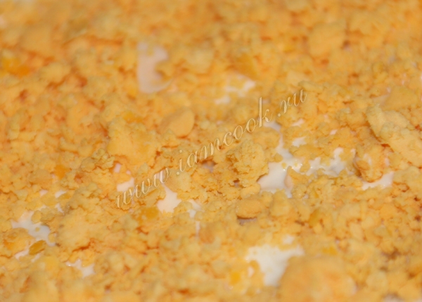 Салат мимоза, фото крупным планом