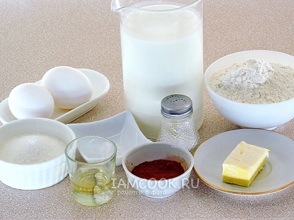 Ингредиенты для блинчиков с корицей и сахаром