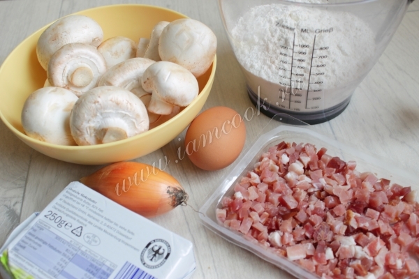 Ингредиенты для приготовления мини-пирожков в виде бочонков