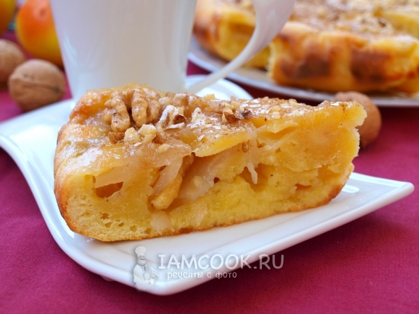 Рецепт заливного пирога с яблоками