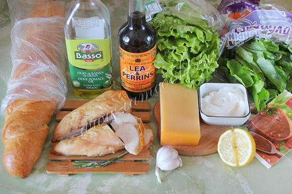 Ингредиенты для салата Цезарь