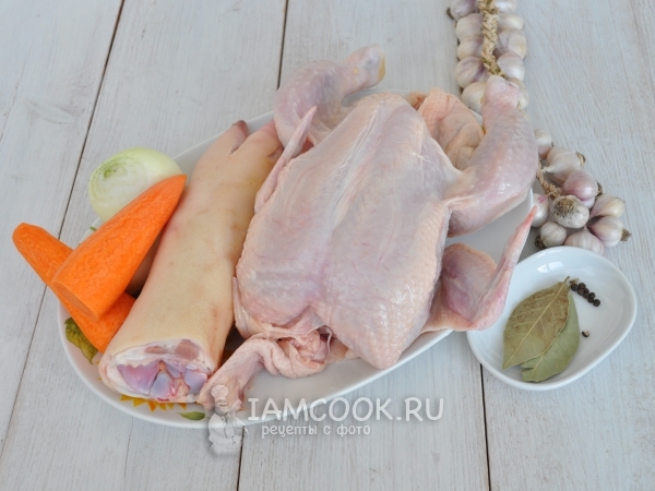Ингредиенты для холодца из курицы в мультиварке