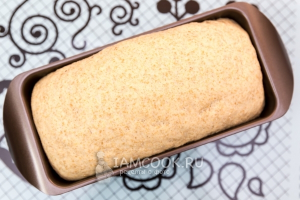 Подошедшее тесто в форме для выпечки