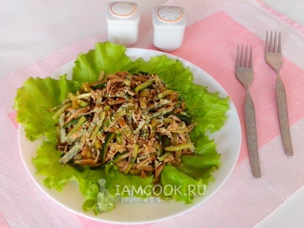 Рецепт салата с курицей и свежим огурцом