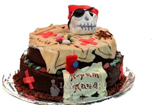 Торт на основе ванильного бисквита на кипятке