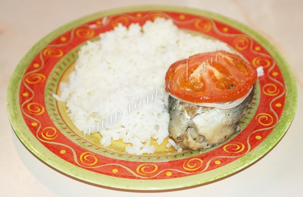 фото стейка трески с рисом