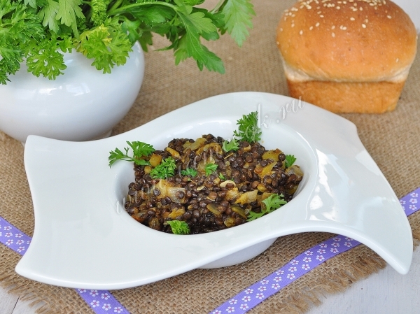 Рецепт кабачков тушеных с чечевицей