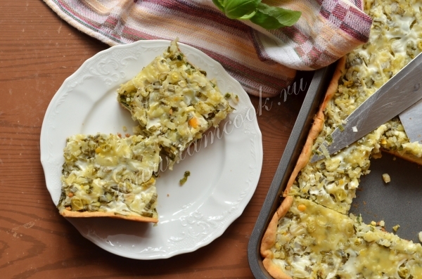 Рецепт пирога с луком и рисом