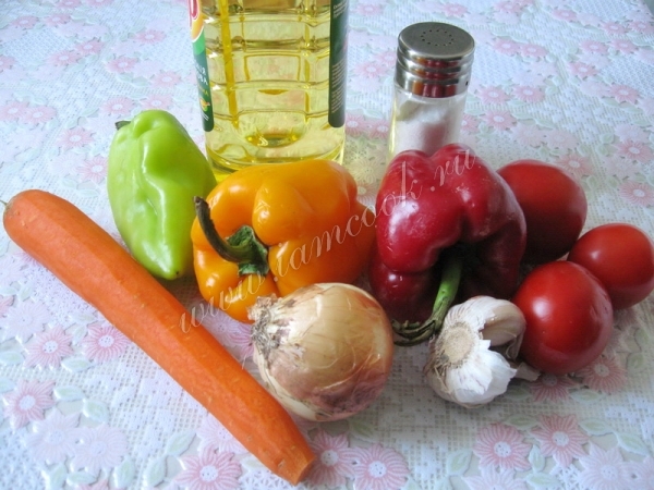 Ингредиенты для закуски из сладкого перца