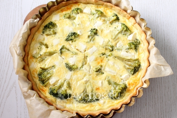 Рецепт киша с брокколи и брынзой