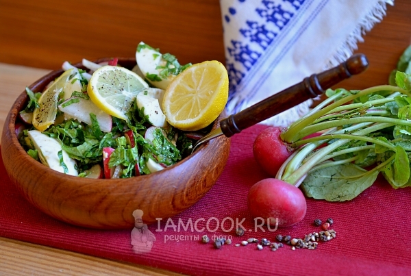 Фото салата с ботвой редиса