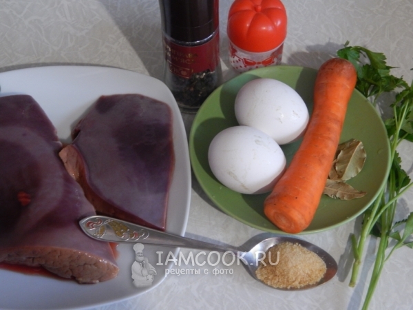 Ингредиенты для заливного из печени