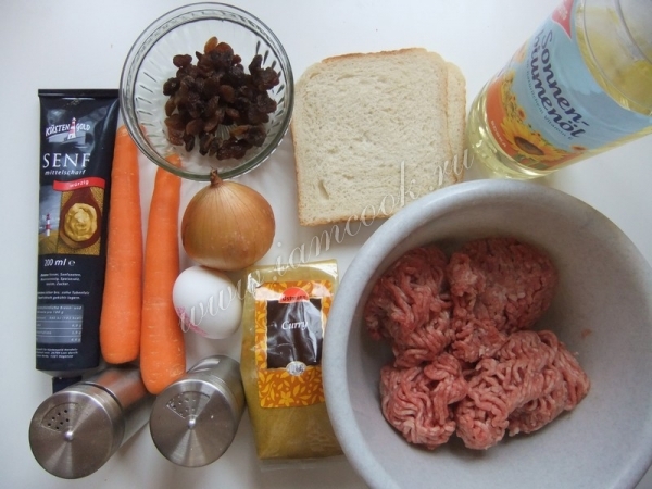 Ингредиенты для котлет по-индийски