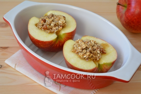 Выложить на яблоки начинку