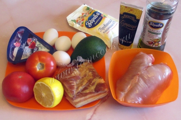 Ингредиенты для салата Кобб