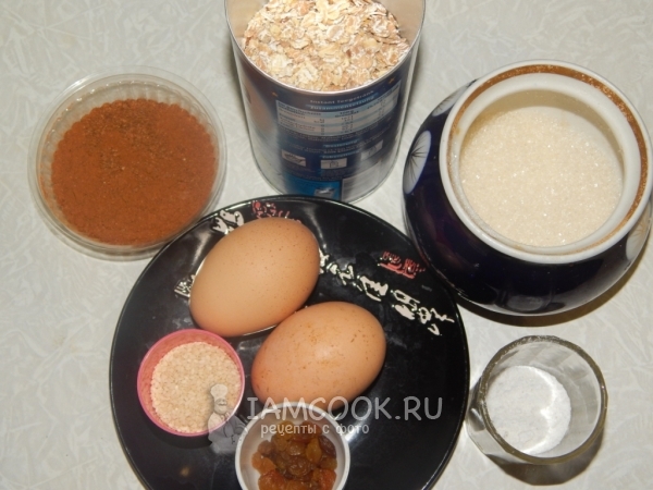 Ингредиенты для овсяного печенья на сковороде