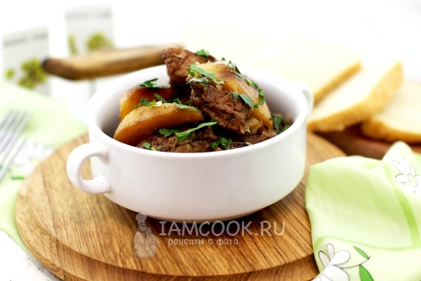 Рецепт тушеной картошки с рёбрышками