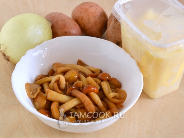Ингредиенты для жареных опят с картошкой