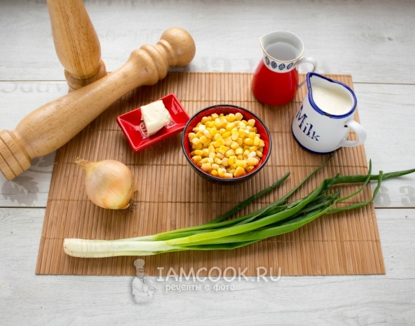 Ингредиенты для японского кукурузного супа