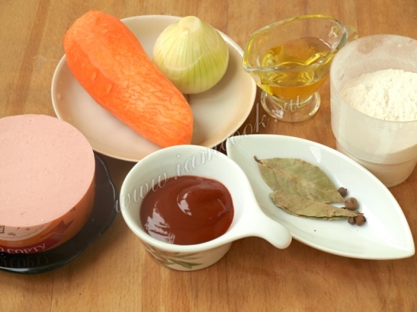 Ингредиенты для подливы к макаронам