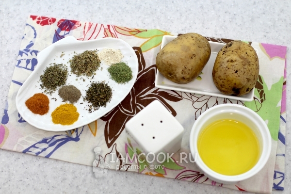 Ингредиенты для картофеля по-деревенски в мультиварке