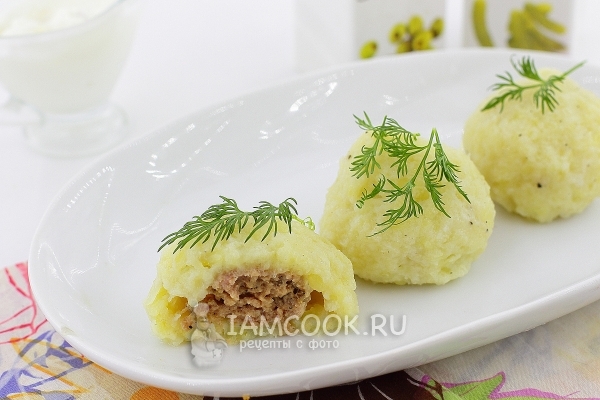 Фото картофельных клецек с мясом