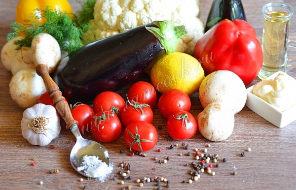 Ингредиенты для овощного гарнира к мясу