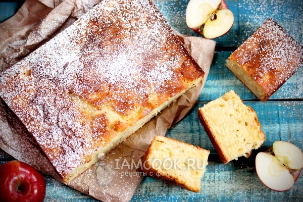 Фото пирога на кефире с яблоками