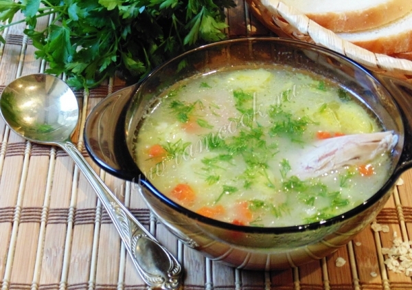 Рецепт супа с индейкой и овсяными хлопьями