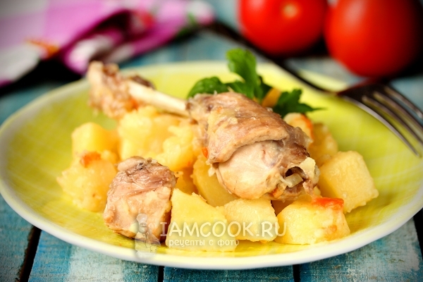 Фото тушеной картошки с кроликом