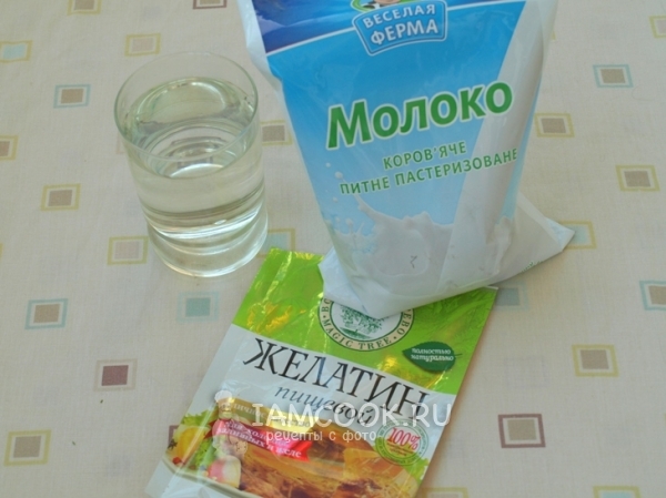 Ингредиенты для молочного желе