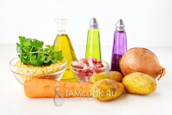 Ингредиенты для горохового супа с беконом