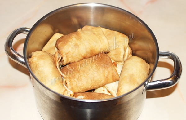 Блинчики фаршированные говядиной