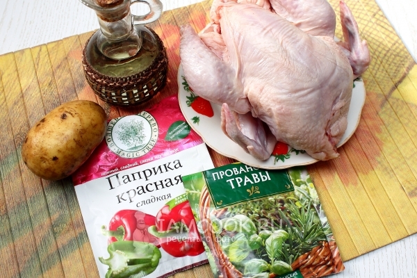 Ингредиенты для курицы в мультиварке целиком