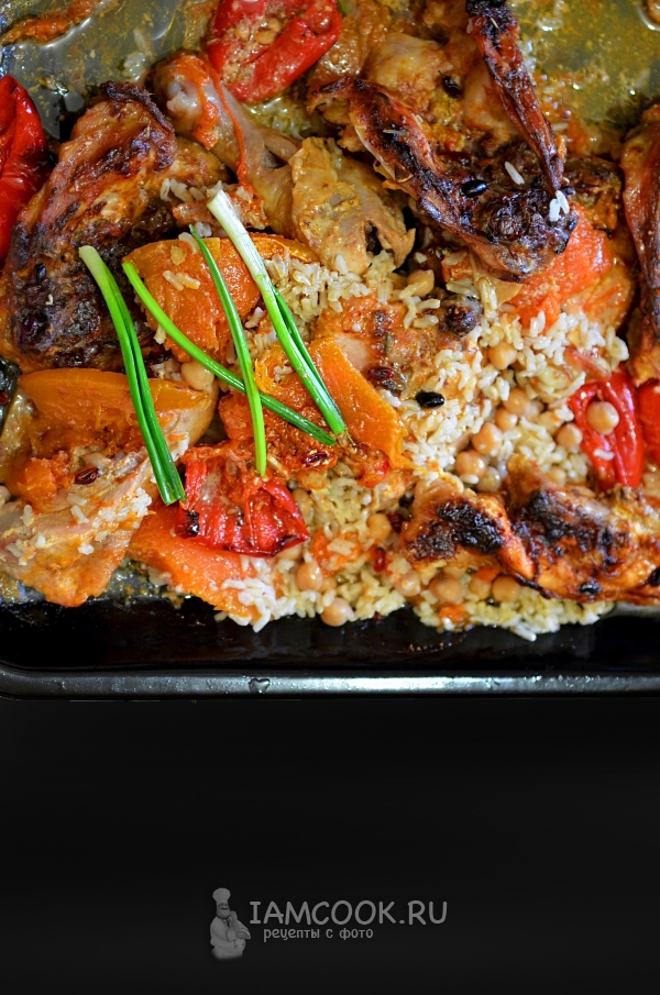 Рис с овощами и курицей