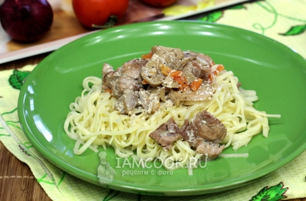 Рецепт мяса с грибами в мультиварке