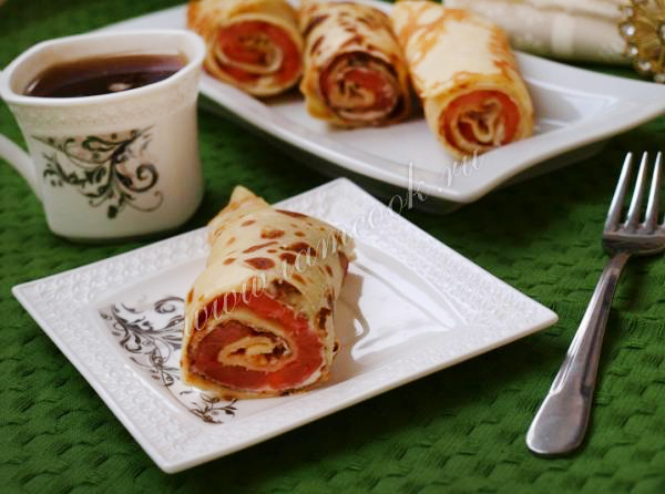 Блины с красной рыбой