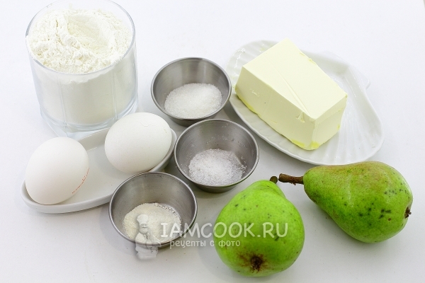 Ингредиенты для песочного пирога с грушей
