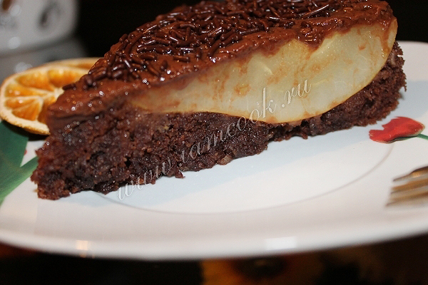 Рецепт пирога груша в шоколаде