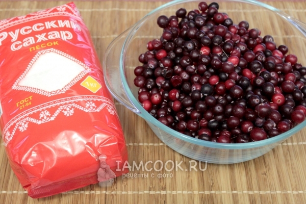 Ингредиенты для варенья из клюквы